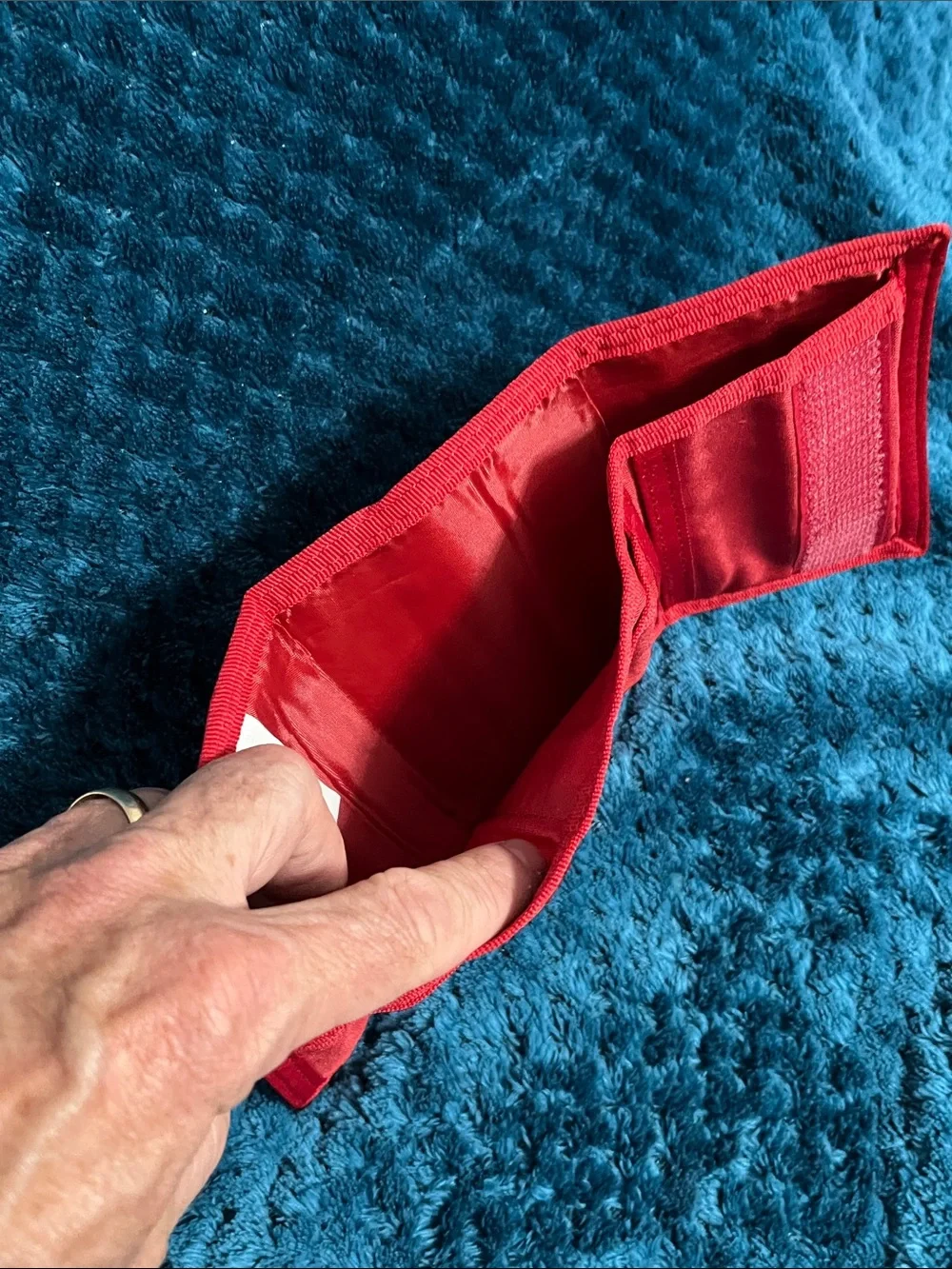 Nike Red Tri-Fold Wallet with White Swoosh